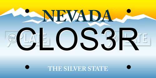 CLOS3R Nevada License Plate
