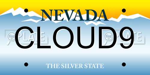 CLOUD9 Nevada License Plate
