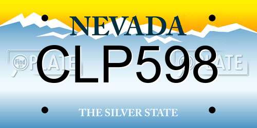 CLP598 Nevada License Plate