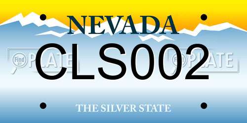 CLS002 Nevada License Plate