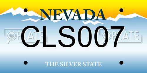 CLS007 Nevada License Plate