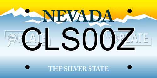 CLS00Z Nevada License Plate