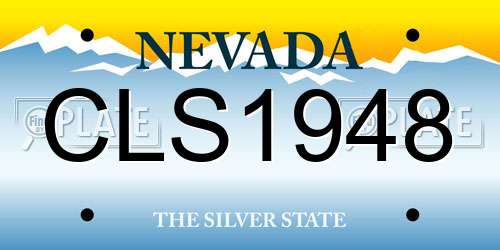 CLS1948 Nevada License Plate