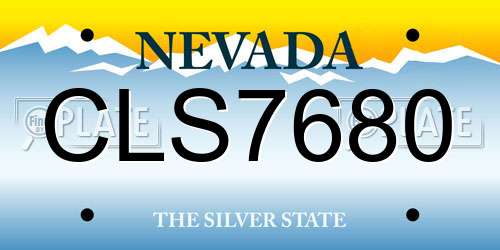CLS7680 Nevada License Plate