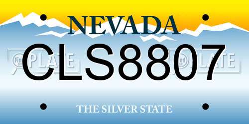 CLS8807 Nevada License Plate