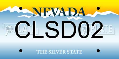 CLSD02 Nevada License Plate