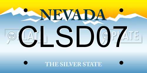 CLSD07 Nevada License Plate
