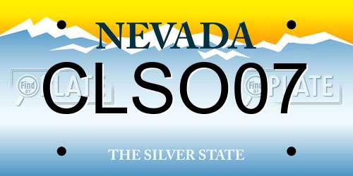 CLSO07 Nevada License Plate