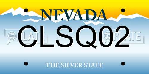 CLSQ02 Nevada License Plate