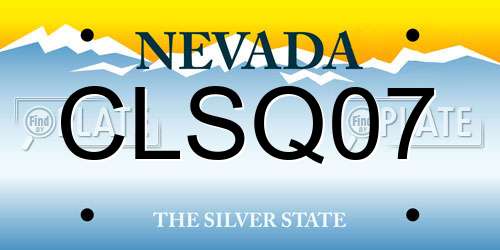 CLSQ07 Nevada License Plate