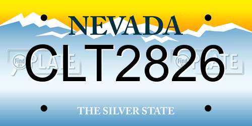CLT2826 Nevada License Plate