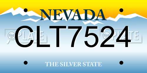 CLT7524 Nevada License Plate