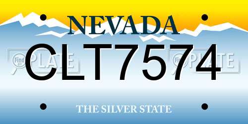CLT7574 Nevada License Plate