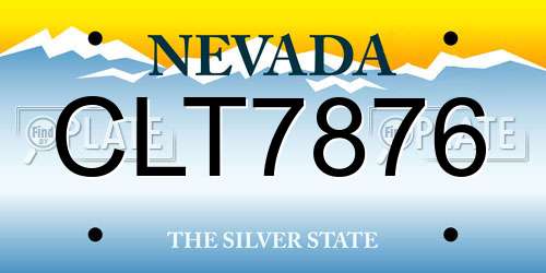CLT7876 Nevada License Plate