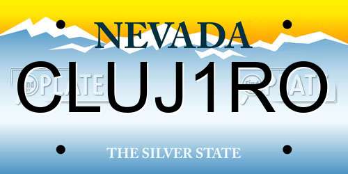 CLUJ1RO Nevada License Plate