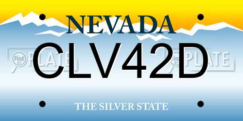 CLV42D Nevada License Plate
