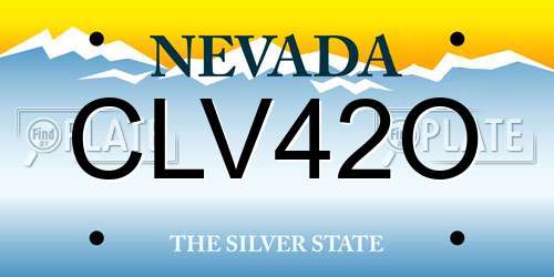 CLV42O Nevada License Plate