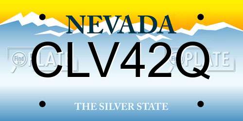 CLV42Q Nevada License Plate