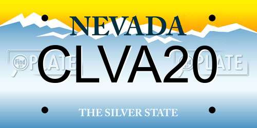 CLVA20 Nevada License Plate