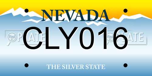 CLY016 Nevada License Plate