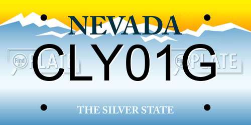 CLY01G Nevada License Plate