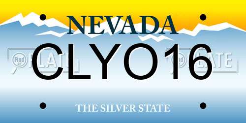 CLYO16 Nevada License Plate