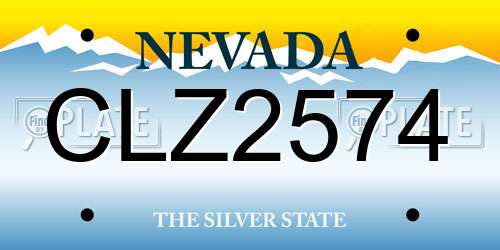 CLZ2574 Nevada License Plate
