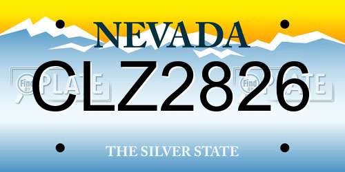 CLZ2826 Nevada License Plate