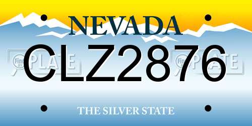 CLZ2876 Nevada License Plate