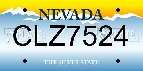 CLZ7524 Nevada License Plate