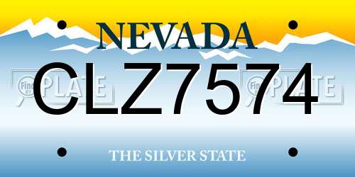 CLZ7574 Nevada License Plate
