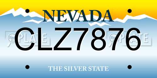 CLZ7876 Nevada License Plate
