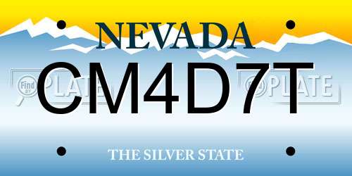 CM4D7T Nevada License Plate