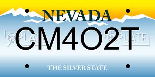 CM4O2T Nevada License Plate