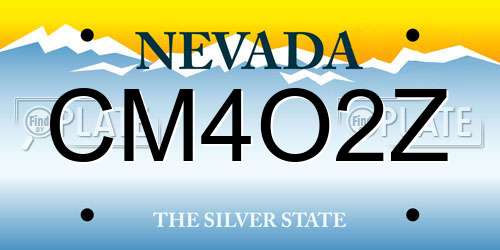 CM4O2Z Nevada License Plate