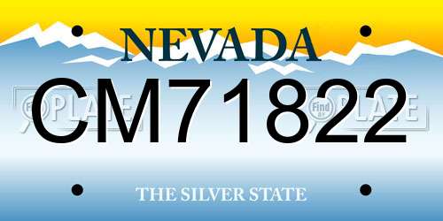 CM71822 Nevada License Plate