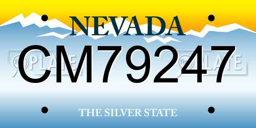 CM79247 Nevada License Plate