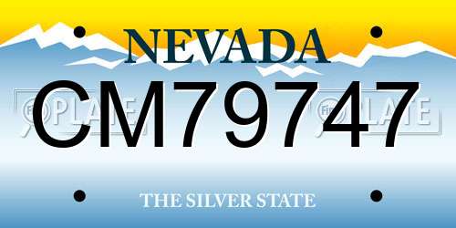 CM79747 Nevada License Plate