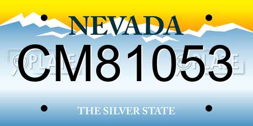 CM81053 Nevada License Plate