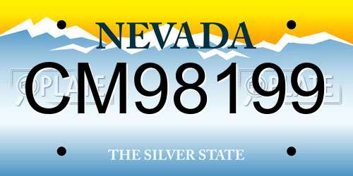 CM98199 Nevada License Plate
