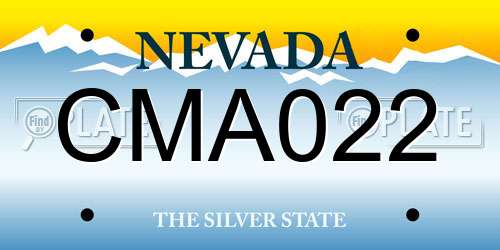 CMA022 Nevada License Plate