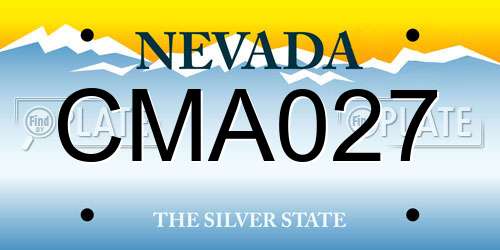 CMA027 Nevada License Plate