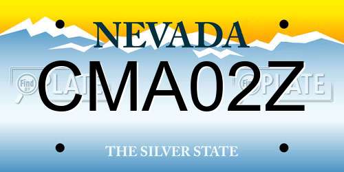 CMA02Z Nevada License Plate