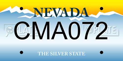 CMA072 Nevada License Plate