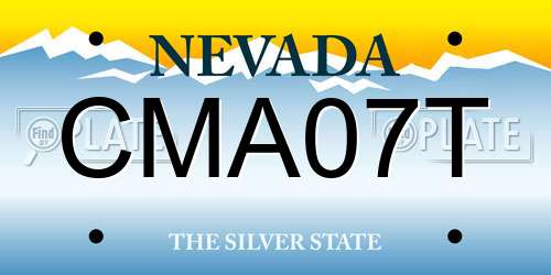 CMA07T Nevada License Plate