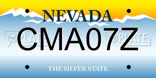 CMA07Z Nevada License Plate