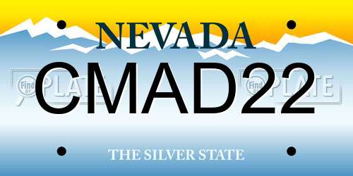 CMAD22 Nevada License Plate