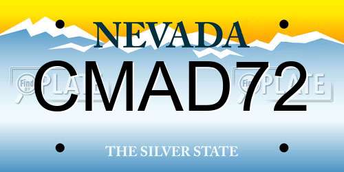 CMAD72 Nevada License Plate