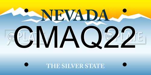 CMAQ22 Nevada License Plate