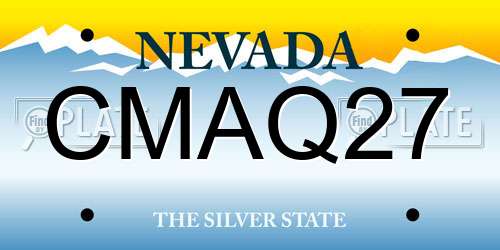 CMAQ27 Nevada License Plate